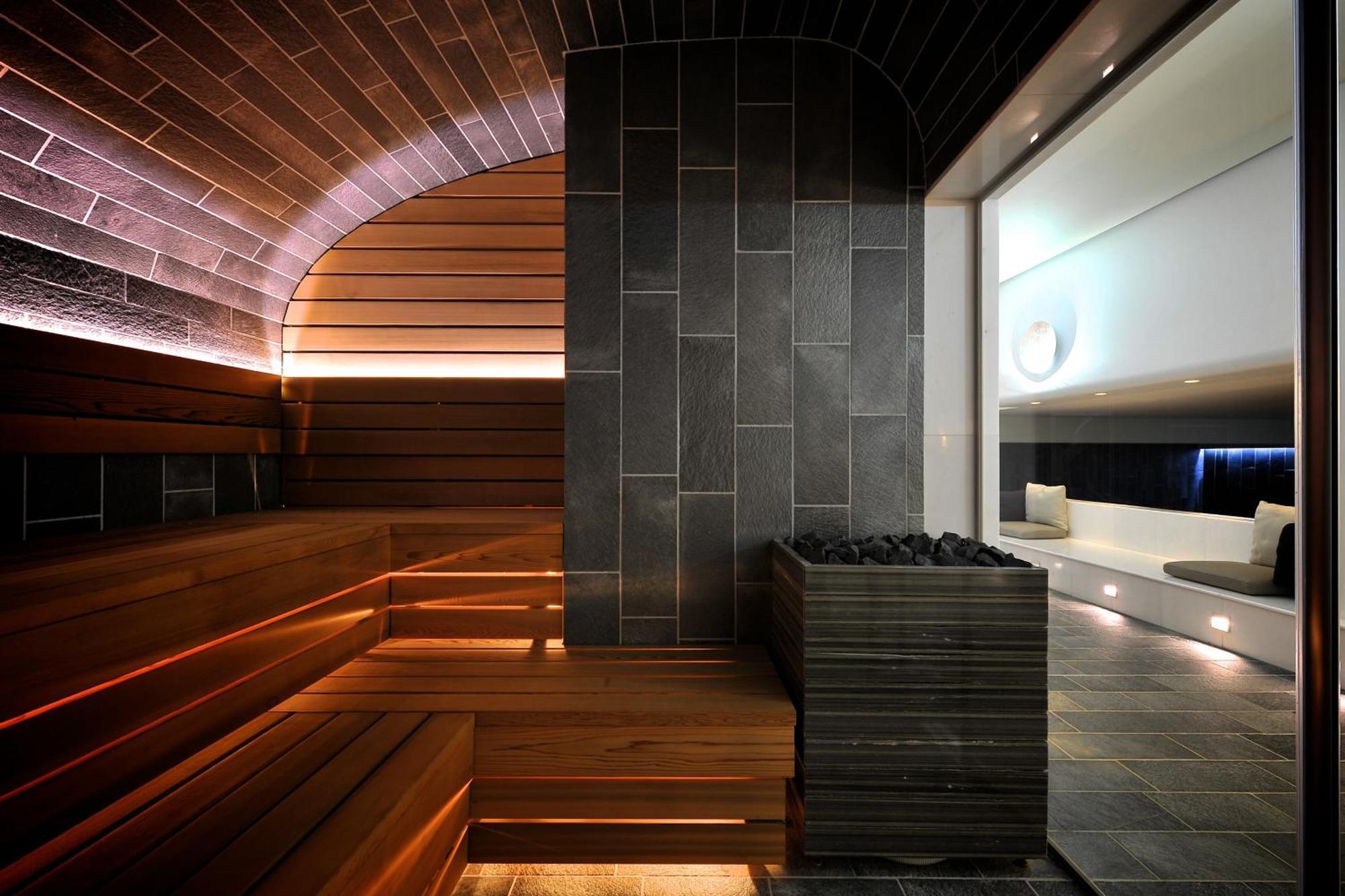 Palanga Life Balance Spa Hotel Exterior foto The interior of a modern Finnish sauna